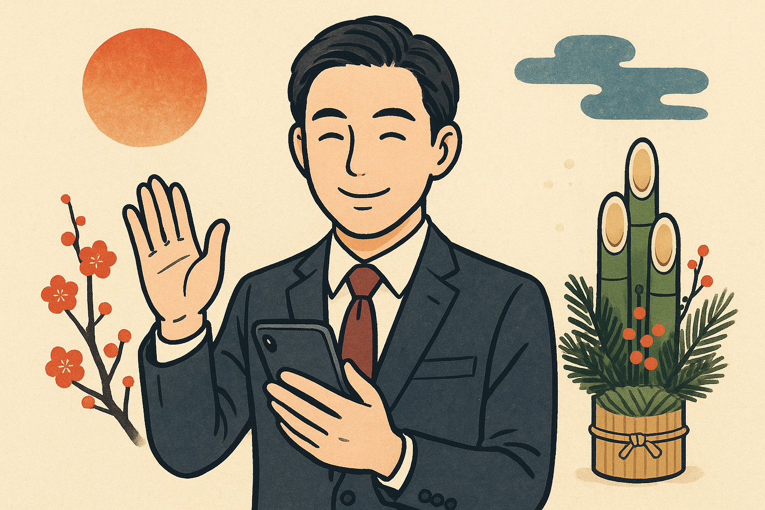 年始の挨拶LINE例文｜上司に丁寧に送れる文面集（基本・返信・短文）