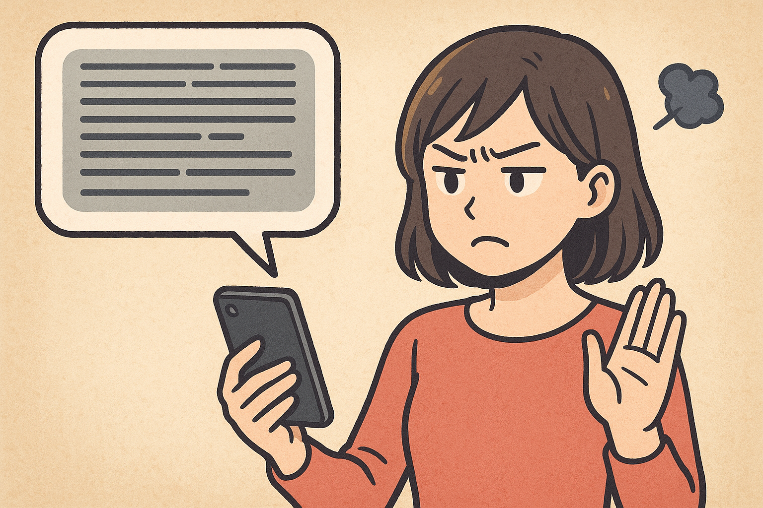 謝罪LINEが長文でうざいときの対処法｜返し方の例文と境界線の伝え方