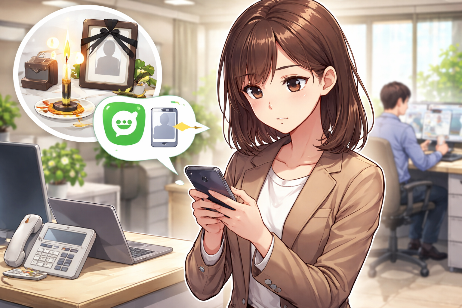 結論：忌引き連絡は職場にLINEで送ってもよいが、要点を簡潔にし、必要ならメールや電話も併用します